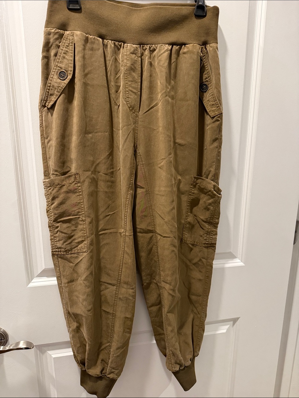 Anthropologie Olive/Tan Cargo Jogger Pants